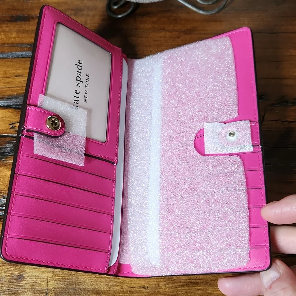 Kate Spade Staci Large Slim Bifold Wallet + Claude Festive Dachshund Key…